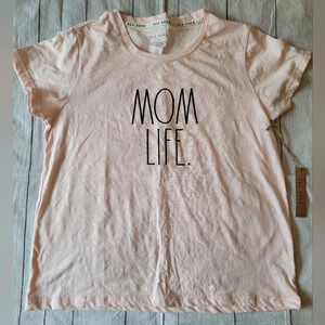 Rae Dunn •Size XL• Pink Short Sleeve Mom Life Tee Shirt ☆New w/ Tag☆
